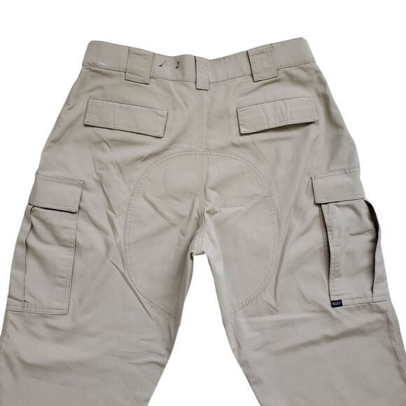 5.11 Tactical Cargo Pants Mens Large 35-39x30 Khaki Ripstop Double Knee - Picture 9 of 11